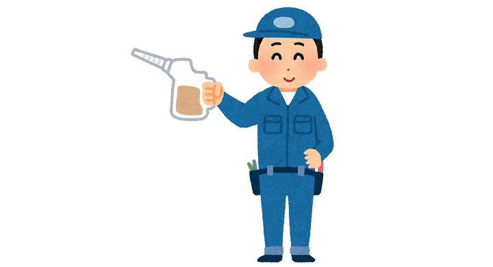 イルジョッキを持った整備士
