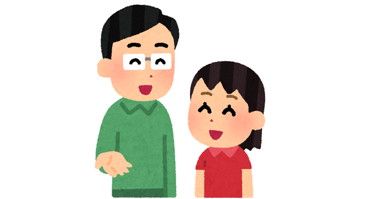 会話をする親子