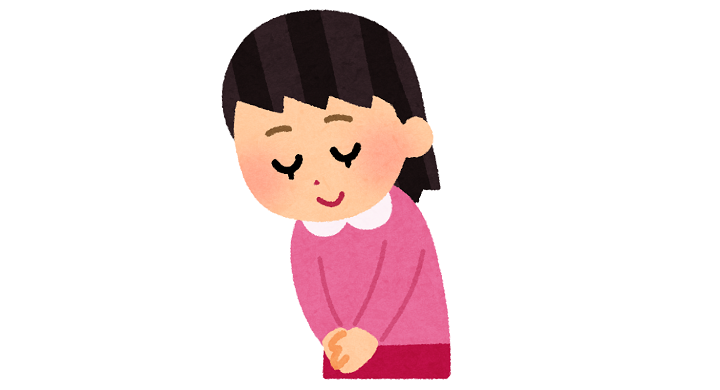 お辞儀・挨拶をしている女の子