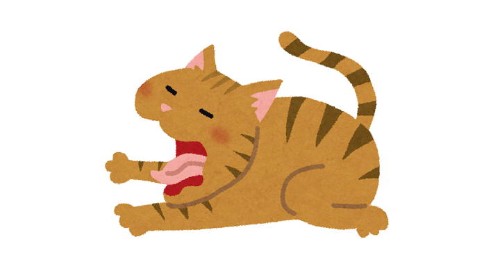 あくびをしている猫