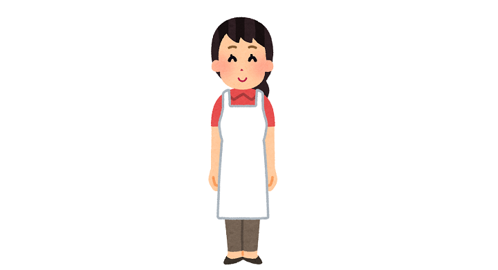 エプロン姿の女性