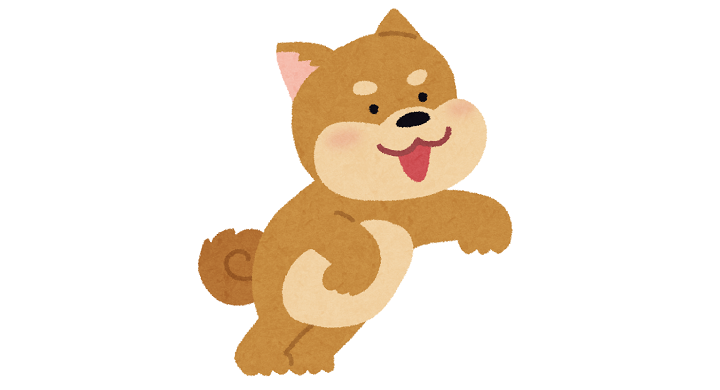 前足を上げた犬