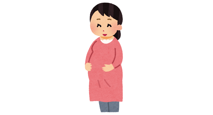 妊娠した女性のお腹