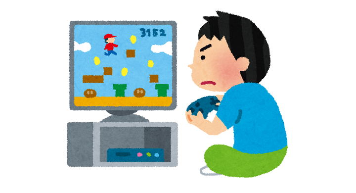 ゲームに熱中している男の子