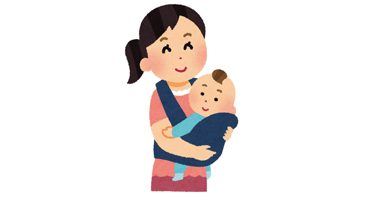 赤ちゃんを抱っこしているお母さん
